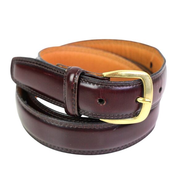 URUGUAY BROWN GENUINE LEATHER 1"Wd STITCH CASUAL DRESS MEN'S BELT Sz 34/85 (t45 - Picture 2 of 13